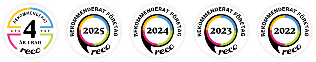 Reco Rekommenderat företag 4 år i rad